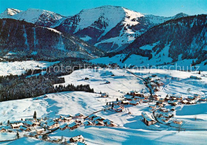Steibis Oberstaufen Bayern Winterpanorama Allgaeuer Alpen