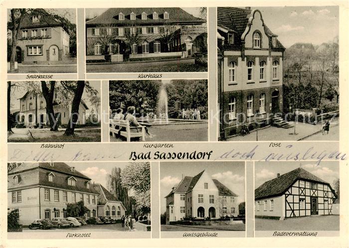 Bad Sassendorf Sparkasse Kurhaus Bahnhof Kurgarten Post Parkhotel Amtsgebaeude B