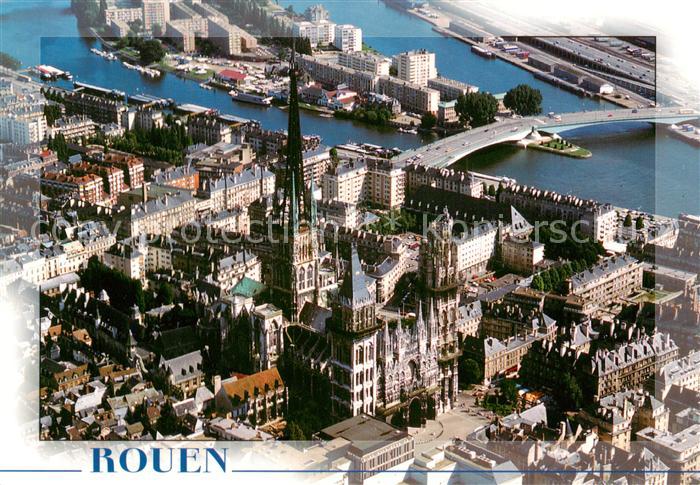 Rouen 76 Cathedrale et la Seine vue aérienne