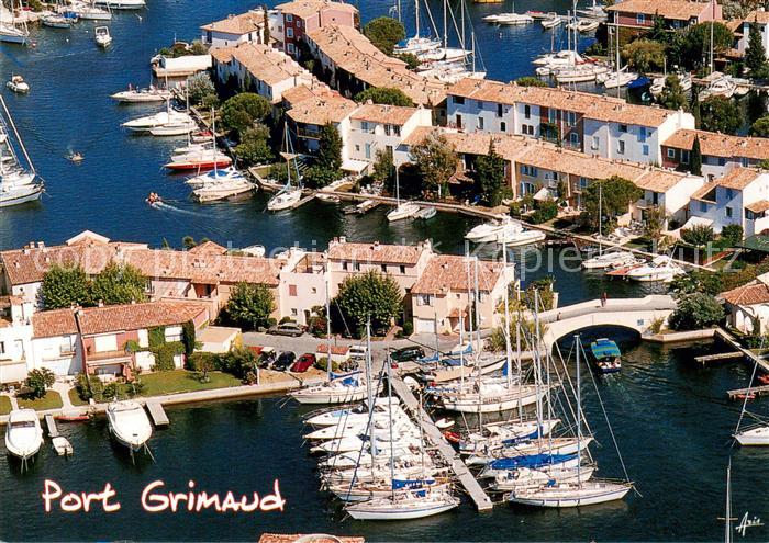 Port Grimaud Le port Voiliers vue aérienne