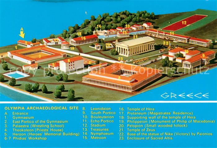 Olympia  Olimpia Greece Archaeological Site Illustration