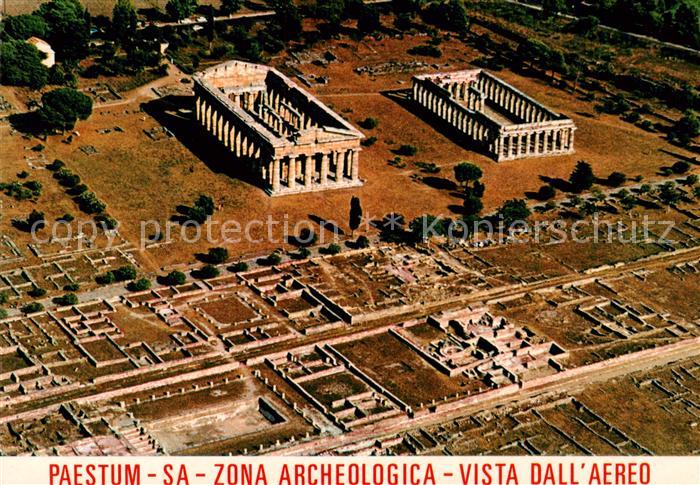 Paestum Pestum Capaccio IT Zona archeologica vista dall aereo Antike Staette