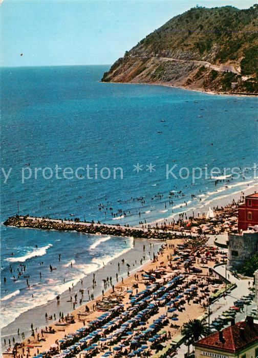 Laigueglia Savona IT Panorama Riviera dei Fiori Spiaggia veduta aerea