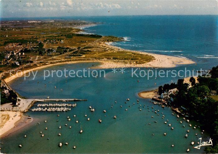 Guidel 56 Morbihan Port du Bas Pouldu Plage Estuaire de la Laîta vue aérienne