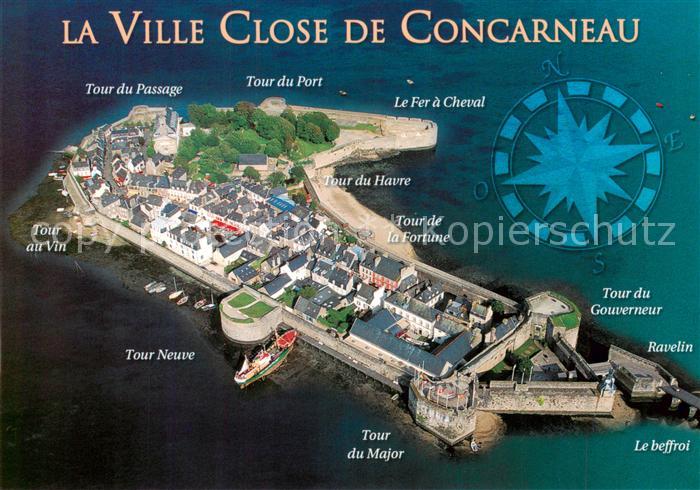 Concarneau 29 Finistere Vue aérienne de la ville close