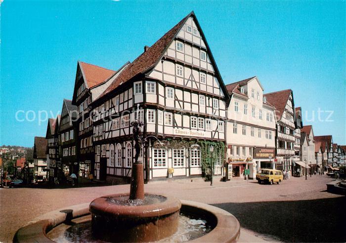 Bad Wildungen Altstadt Brunnen Fachwerkhaeuser