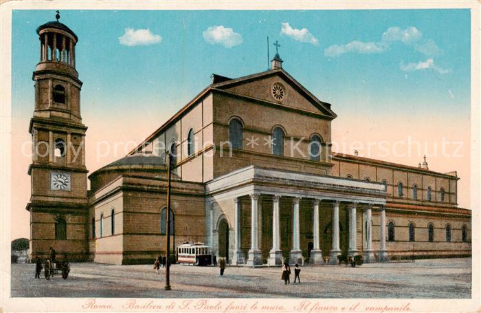 Roma  Rom IT Basilica di San Paolo fuori le mura Il fianco e il campanile