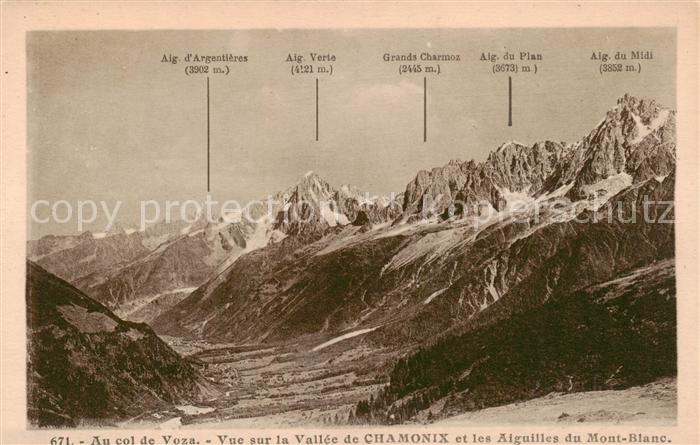 Chamonix 74 Haute-Savoie Vue sur la Vallee de Chamonix et les Aiguilles du Mont