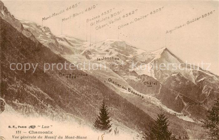 Chamonix 74 Haute-Savoie Vue general du Massif du Mont Blanc