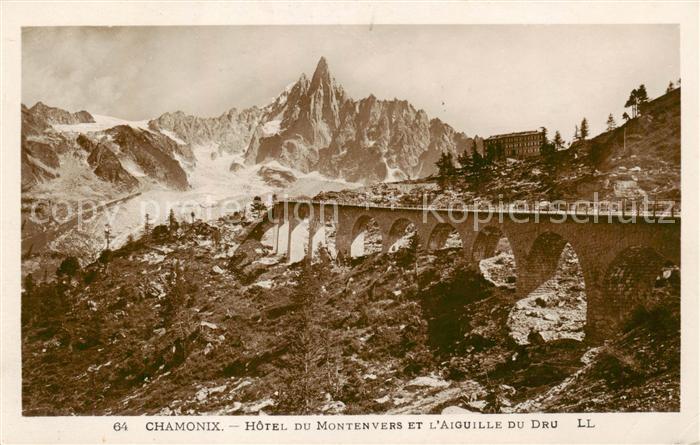 Chamonix 74 Haute-Savoie Hotel du Montenvers et l’Aiguille du Dru