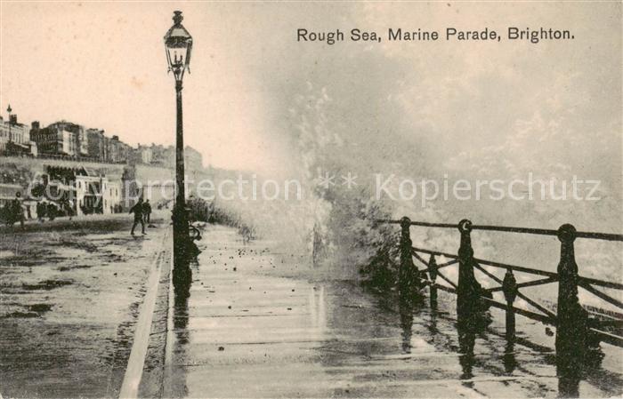 Brighton  East Sussex UK Rough Sea Marine Parade