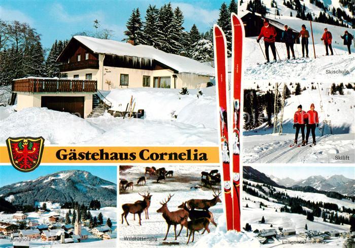 Jungholz Tirol AT Gaestehaus Cornelia Skilift Panorama Wildfuetterung