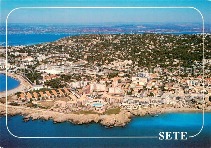 Sete Cette 34 Vue aerienne de la Corniche En arriere plan le Bassin de Thau