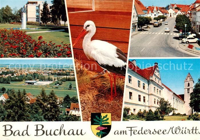 Bad Buchau Federsee Park Panorama Storch Strassenpartie Moorheilbad