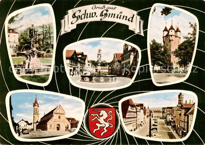 Schwaebisch Gmuend Orts und Teilansichten Kirche Turm Brunnen