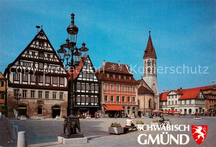 Schwaebisch Gmuend Oberer Marktplatz mit Johanniskirche