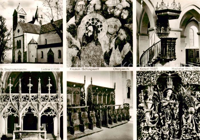 Breisach Rhein St Stephansmuenster Lettner Fresken Chorgestuehl Kanzel Hochaltar