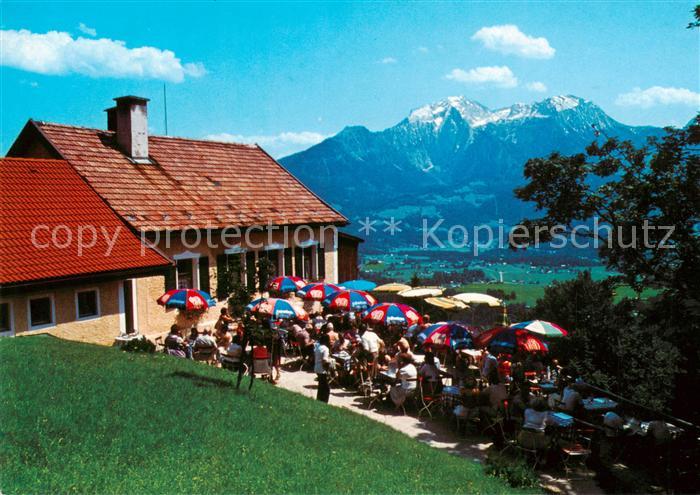 BERCHTESGADEN Bayern Berggaststaette Soeldenkoepfl am Soleleitungsweg Terrasse
