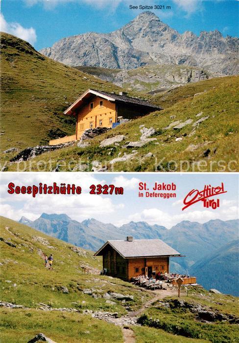 St Jakob Defereggen Tirol AT Seespitzhuette mit Seespitze