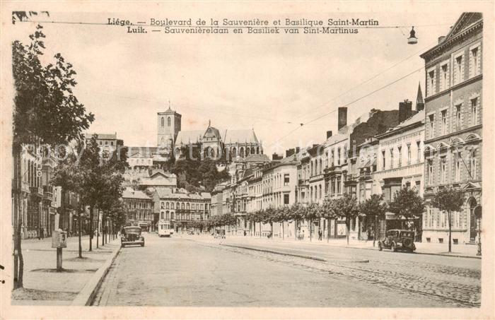Liege Luettich Boulevard de la Sauveniere et Basilique Saint-Martin - Strassenba