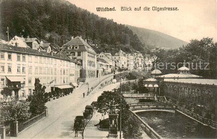 Wildbad Schwarzwald Olgastrasse m. Kutschen