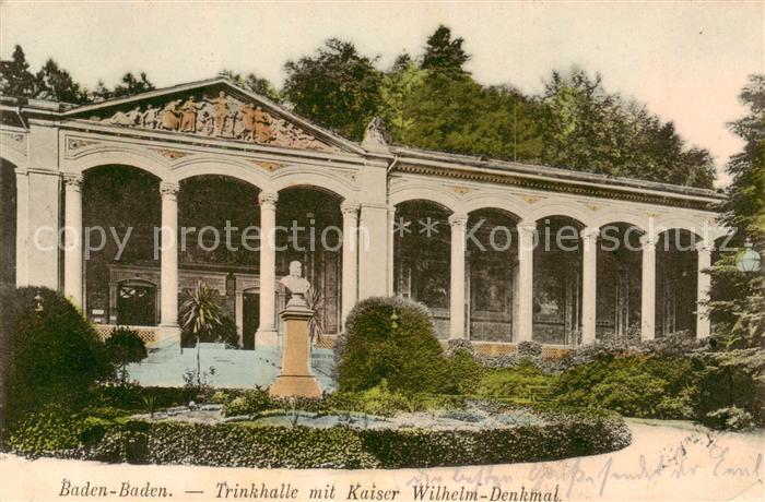 BADEN-BADEN BW Trinkhalle m. Kaiser Wilhelm-Denkmal