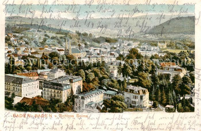 BADEN-BADEN BW Teilansicht m. Schloss-Solms