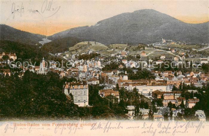 BADEN-BADEN BW Gesamtansicht vom Fremersberg aus