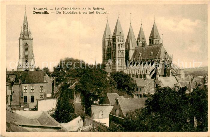 Tournai Belgie La Cathedrale et le Beffroi