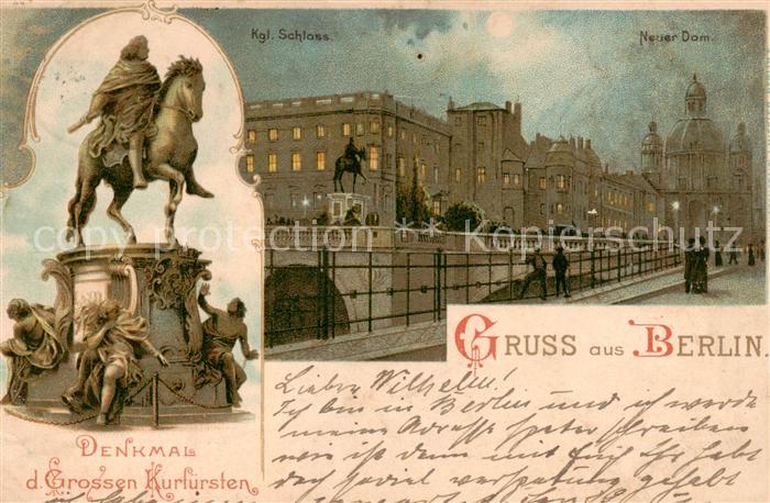 BERLIN  CITY Dom - Kgl. Schloss - Denkmal d. Grossen Kurfuersten