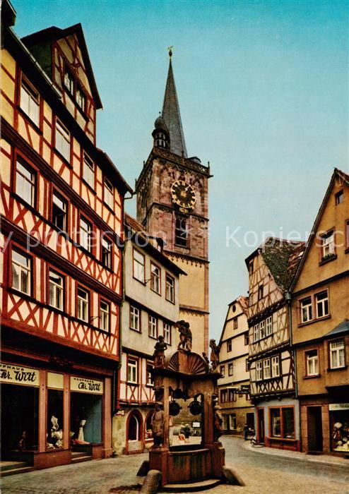 Wertheim Main Der Engelsbrunnen - Fachwerkhaeuser