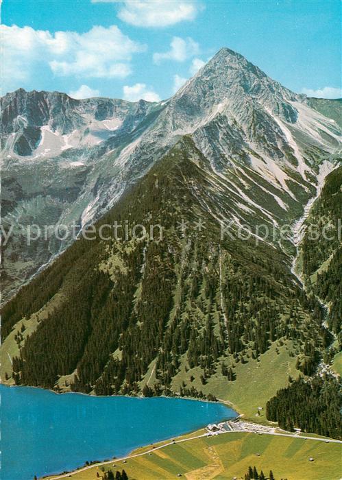 Vilsalpsee 1168m Tannheim Tirol AT Teilansicht d. Sees m. Geisshorn u. Rauhhorn