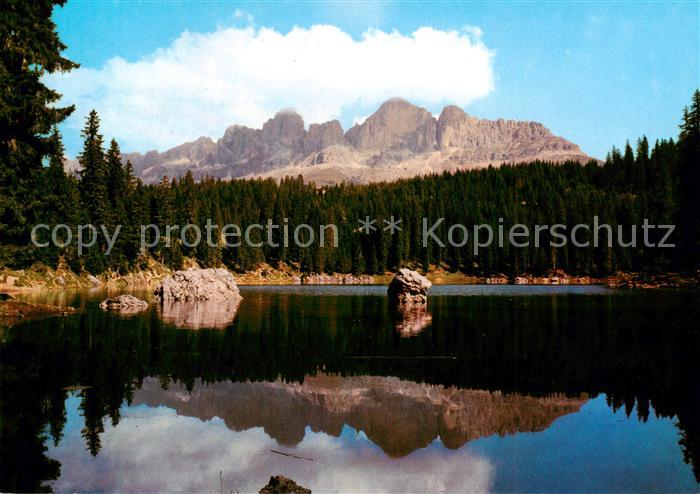 Lago di Carezza Karersee IT Karersee geg Rosengarten
