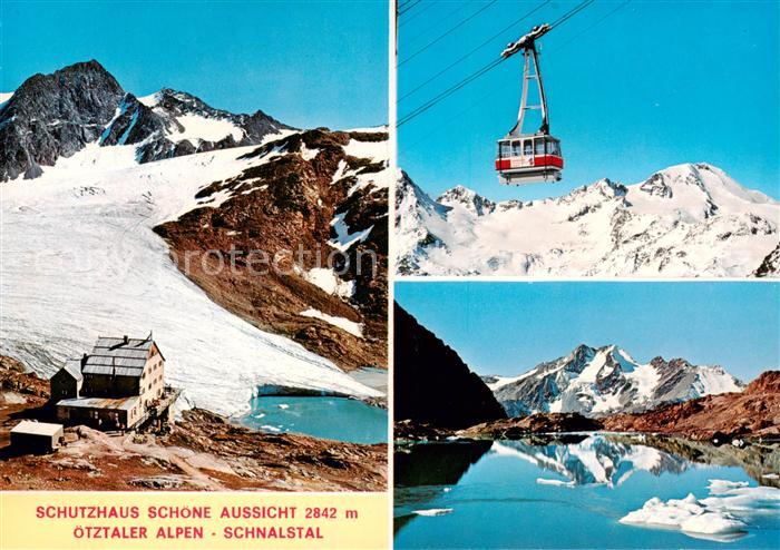 Schnalstal Trentino IT Schutzhaus Schoene Aussicht oetzaler Alpen Seilbahn