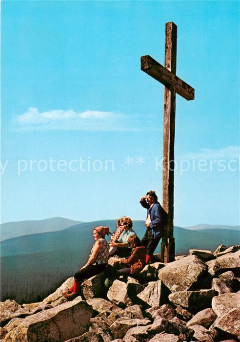 Lusen 1373m Bayerischer Wald Gipfelkreuz