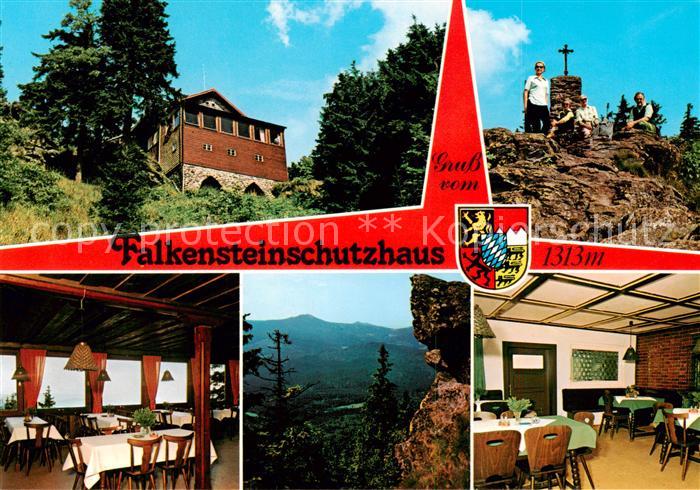 Falkensteinschutzhaus 1313m Bayerischer Wald Gipfelkreuz Zwieselwanderhaus Gastr