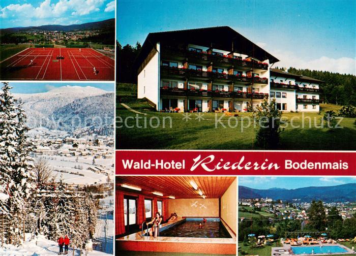 Bodenmais Waldhotel Riederin Tennisplatz Panorama Hallen und Freibad