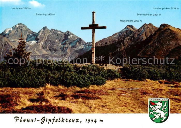 Planai Schladminger-Planai 1830m Dachstein AT Gipfelkreuz mit Schladminger Tauer