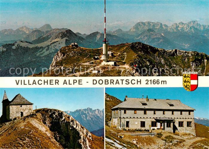 Villacher-Alpe-Dobratsch 2166m Kaernten AT Sendeturm des oesterr Rundfunks Deuts