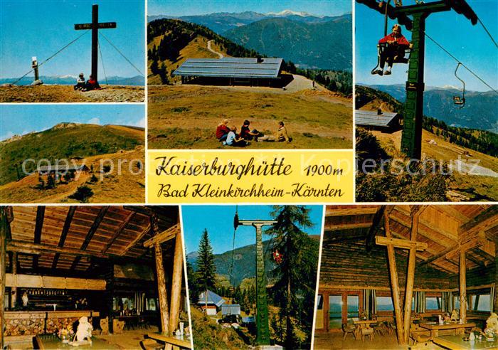 Bad Kleinkirchheim Kaernten AT Wollanernock Gipfelkreuz Kaiserburghuette Gastrae