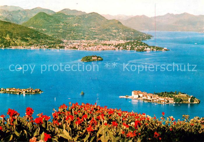 Borromeo Lago Maggiore Panorama mit Isola Bella Isola Pescatori und Isola Madre