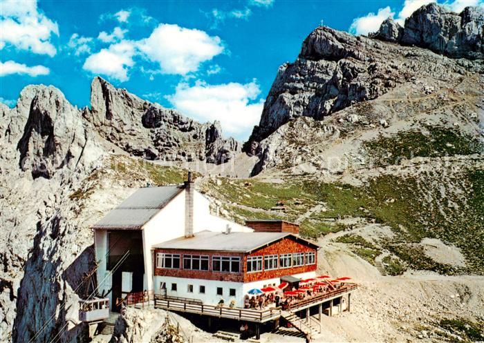 Mittenwald Bayern Berggaststaette und Bergstation der Karwendelbahn Fliegeraufna