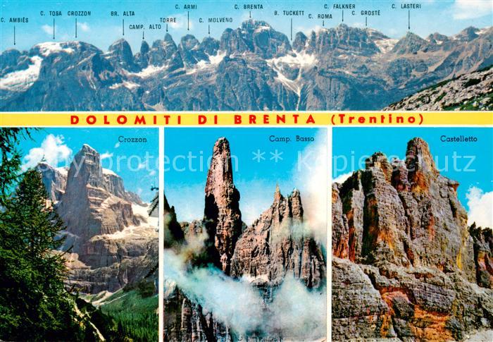Dolomiti di Brenta IT Panorama Crozzon Camp Basso Castelletto