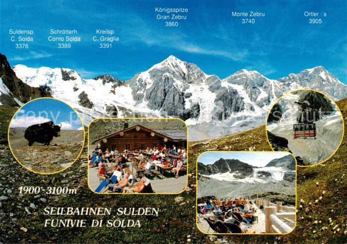 Sulden Solda Trentino-Alto-Adige IT Panorama Seilbahnen Wisent Berghuette Terras