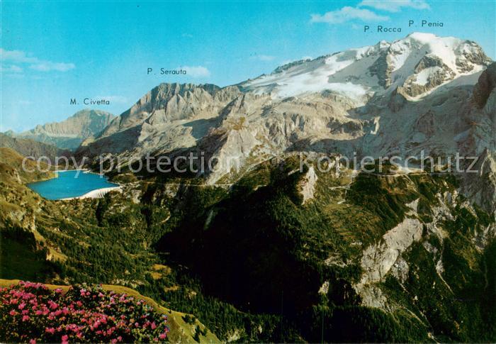 Dolomiti  Dolomiten IT La Marmolada col Lago della Fedaia