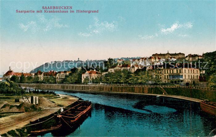 SAARBRueCKEN Saarland Saarpartie mit Krankenhaus im Hintergrund