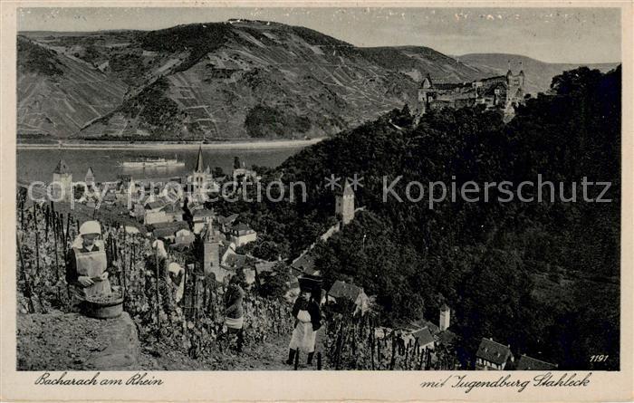 Bacharach Rhein Panorama Jugendburg Stahleck