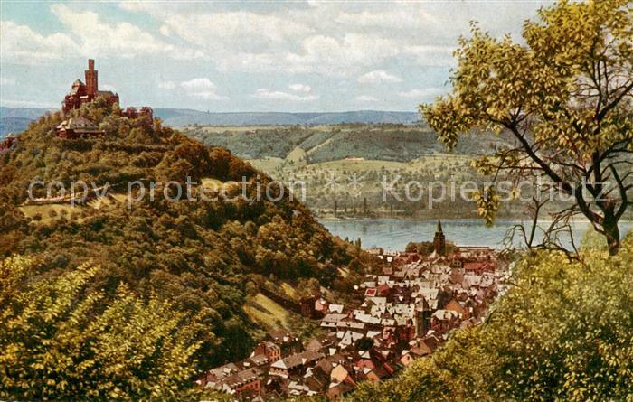 Braubach Rhein Panorama Blick zur Marksburg