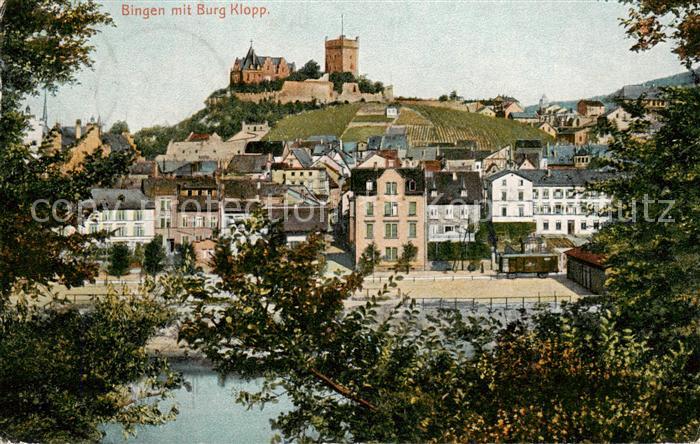 Bingen Rhein Durchblick zur Burg Klopp