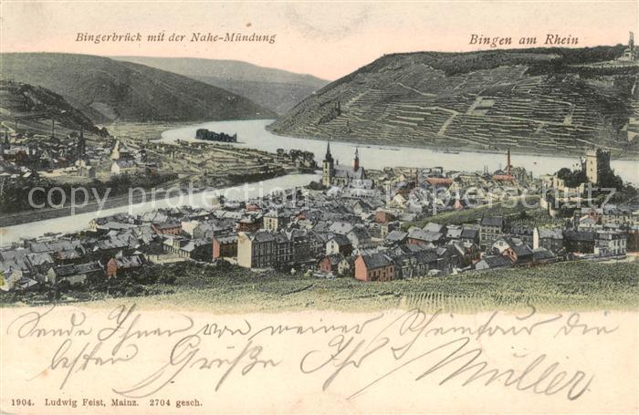 Bingen Rhein Panorama Burg Klopp Niederwald Denkmal Bingerbrueck Nahe-Muendung